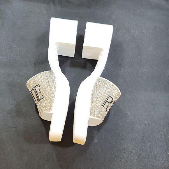 BRAND NEW TRUE RELIGION EMBELLISHMENTS BLOCK HEEL MULE OPEN GLITTER SANDAL - Picture 9 of 13